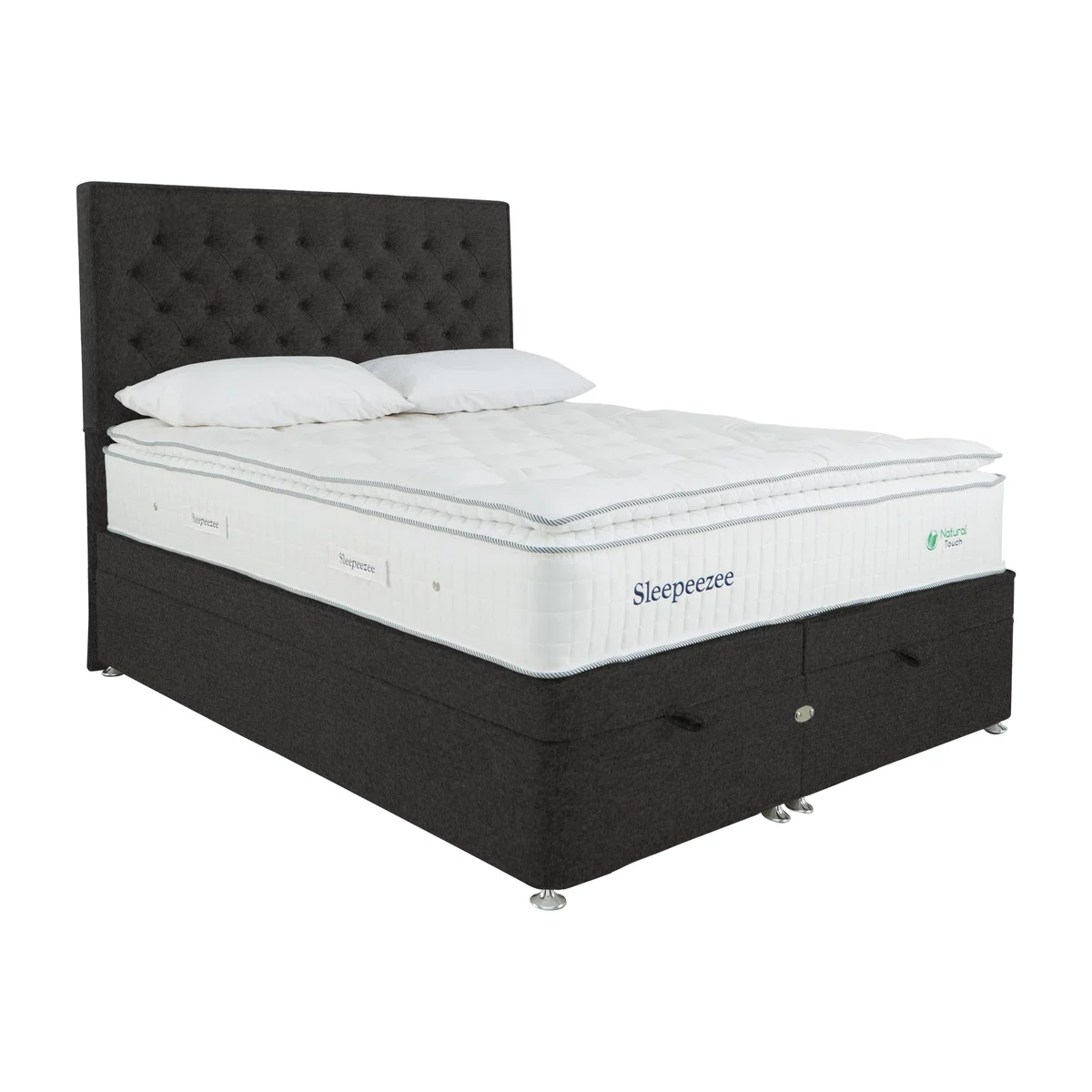 Sleepeezee - Natural Touch 3000 Pillowtop End Ottoman Divan Set - Super King - Grey – image 1