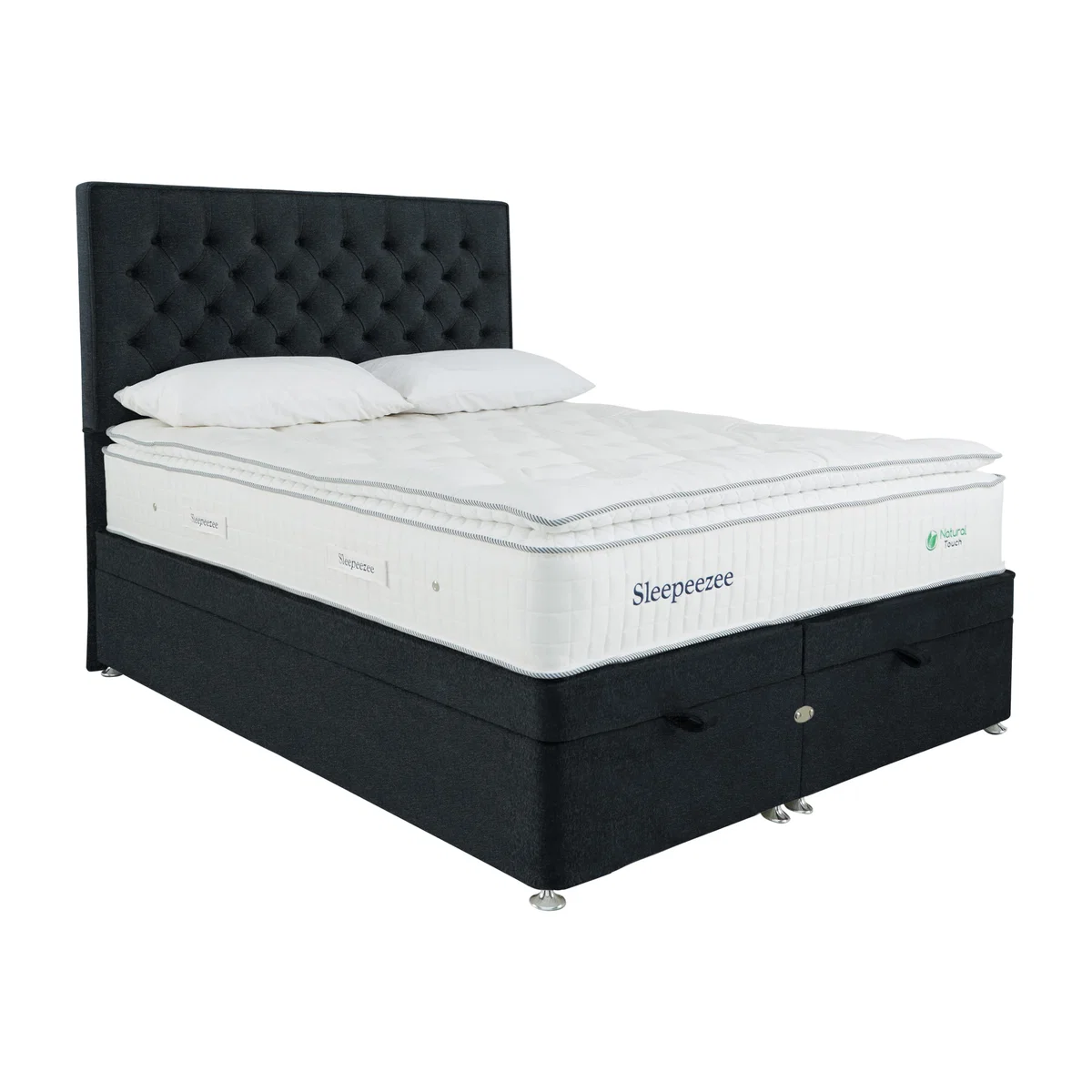 Sleepeezee - Natural Touch 3000 Pillowtop End Ottoman Divan Set - Super King - Black – image 1