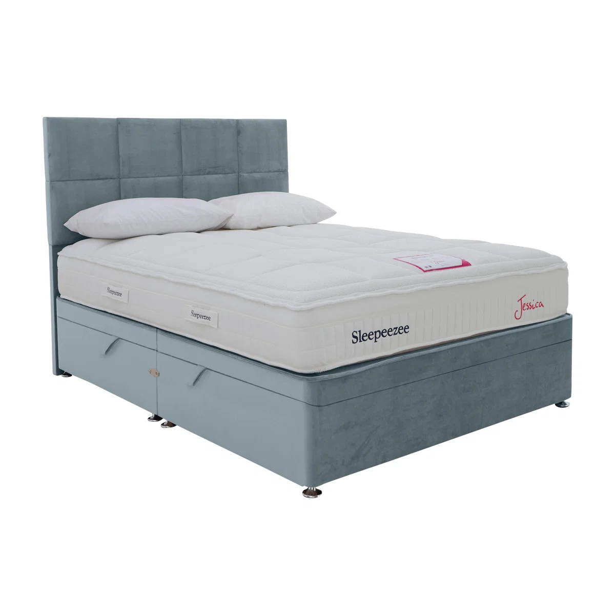 Sleepeezee - Jessica Side Ottoman Divan Set - Super King - Blue – image 1
