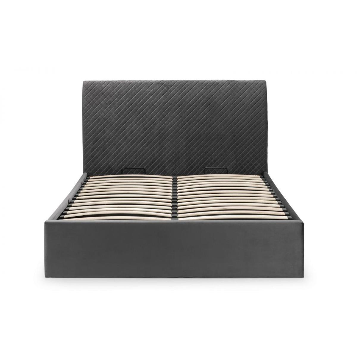Diamond Premium Quilted Velvet Ottoman Bed - Grey / Super King – image 4