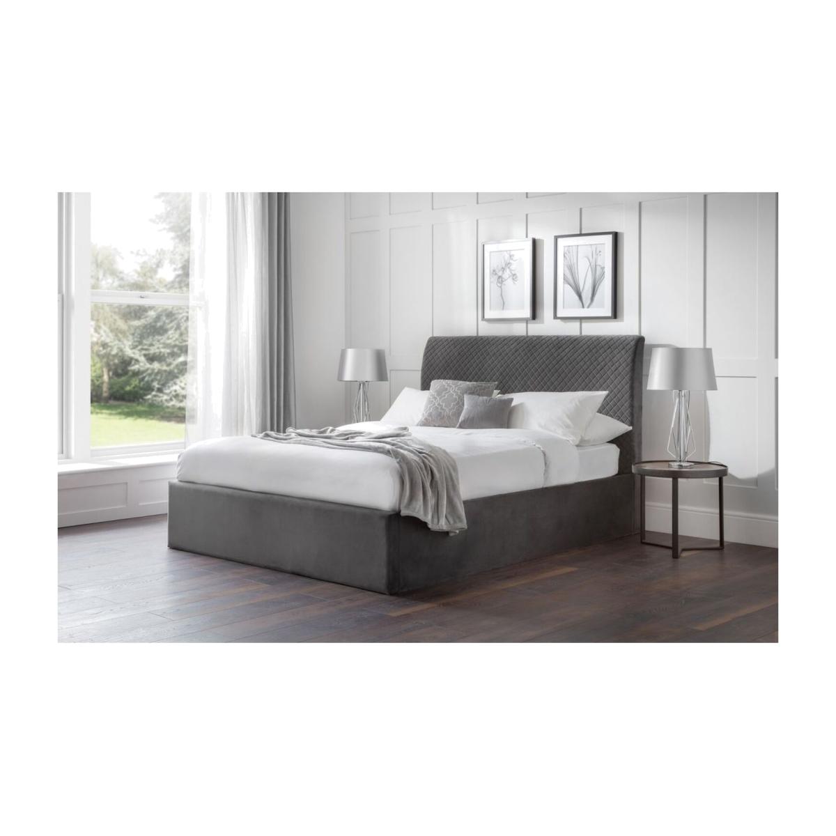 Diamond Premium Quilted Velvet Ottoman Bed - Grey / Super King – image 1