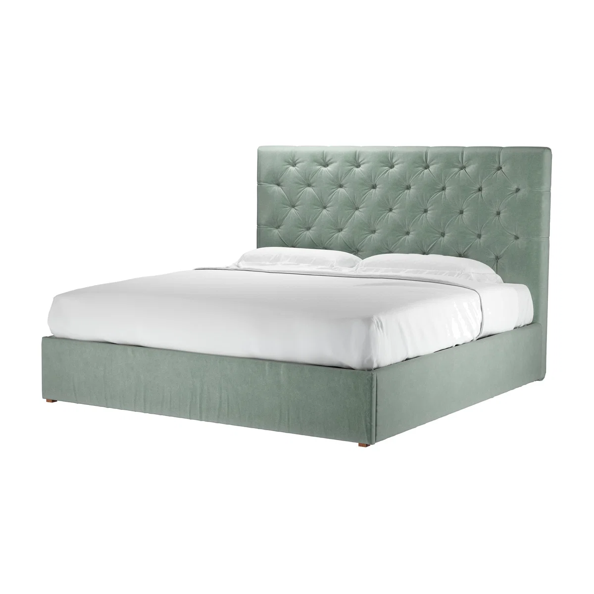 Rosalie 130cm Super King Ottoman Bed in Sage Smart Velvet - sofa.com – image 1