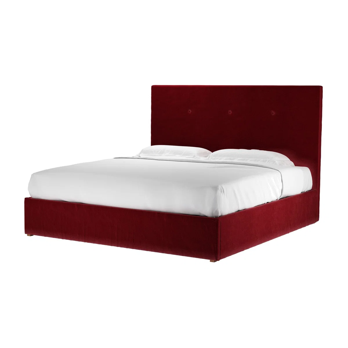 Avery 130cm Super King Ottoman Bed in Claret Cotton Matt Velvet - sofa.com – image 1