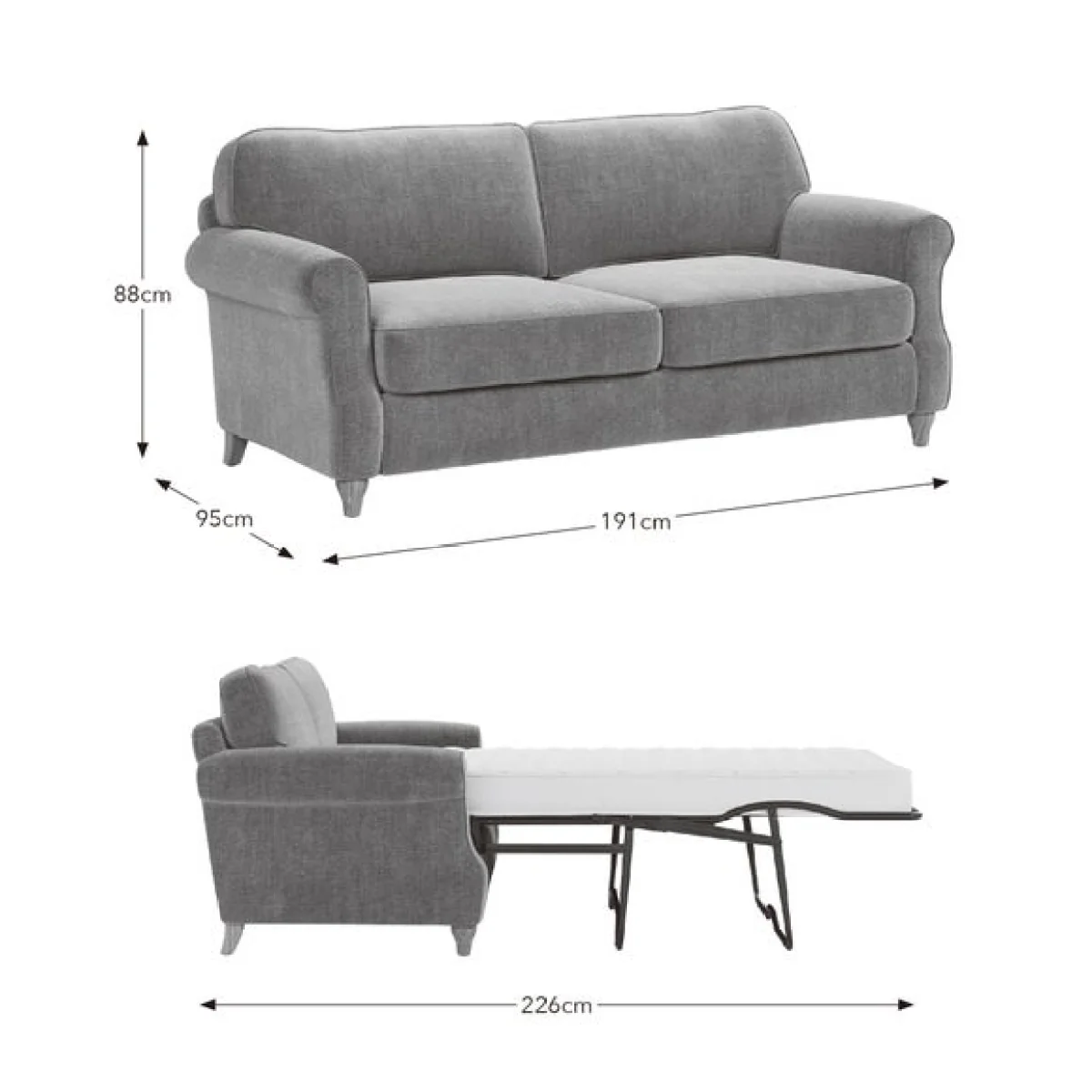 Millie Chenille 2 Seater Sofa Bed – image 10