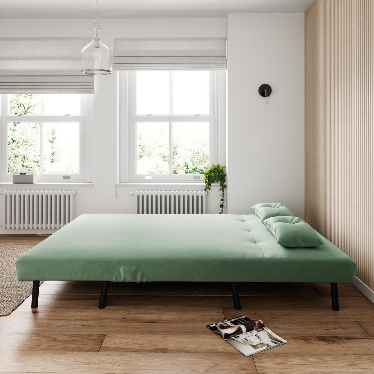 Phoebe Double Velvet Sofa Bed Velvet Grey – image 4