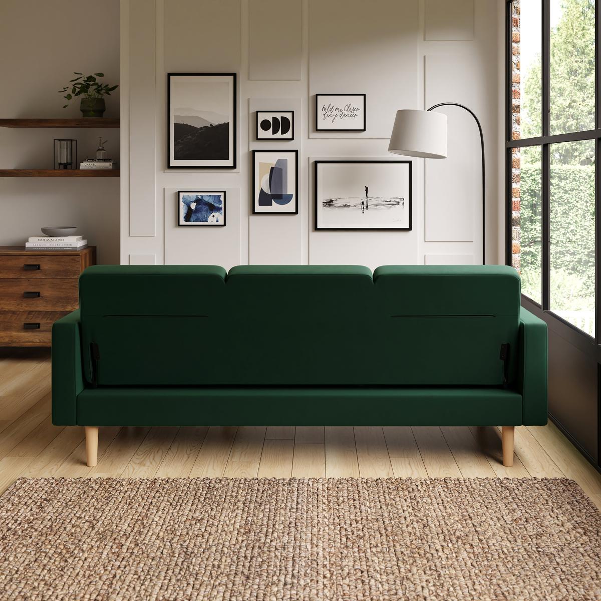 Jacob Velvet Corner Sofabed Bottle (Green) – image 3