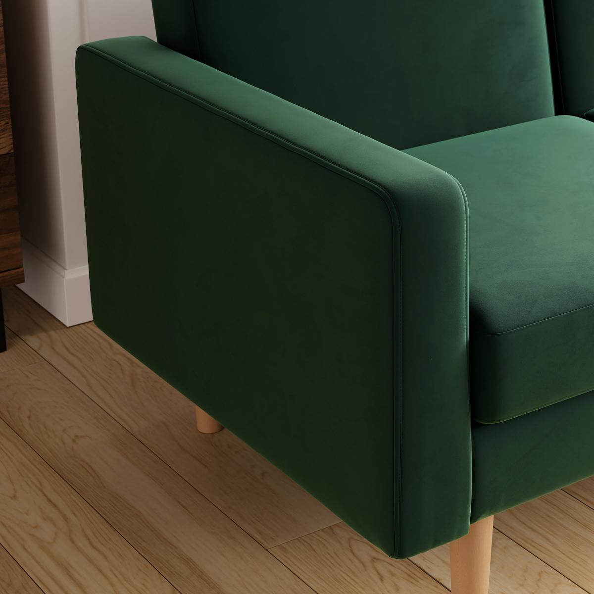 Jacob Velvet Corner Sofabed Bottle (Green) – image 4