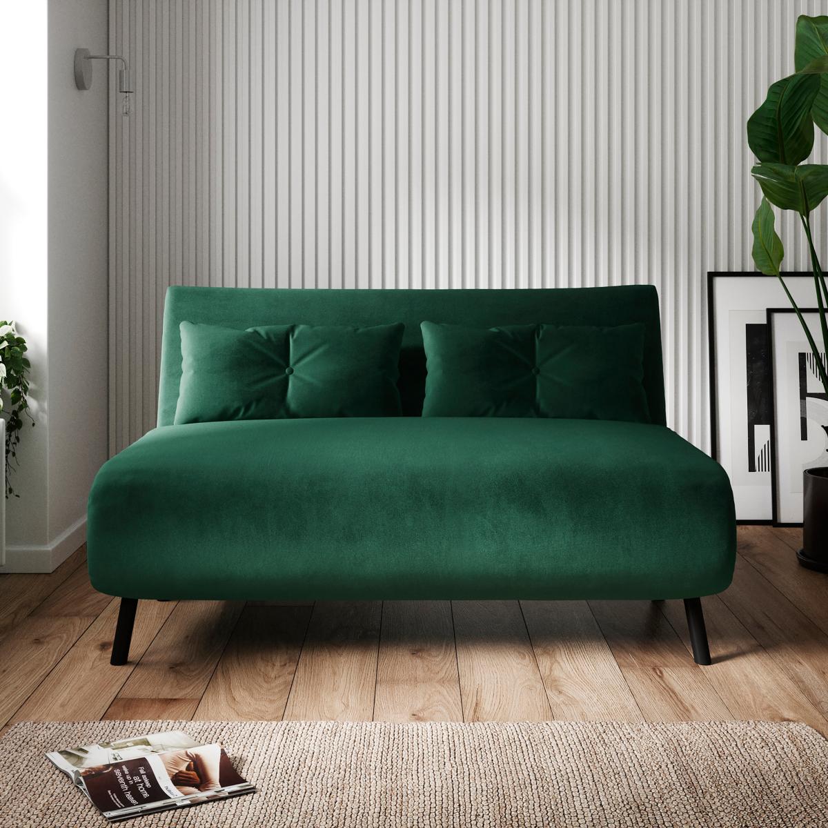 Phoebe Double Velvet Sofa Bed Cosy Velvet Bottle Green – image 1