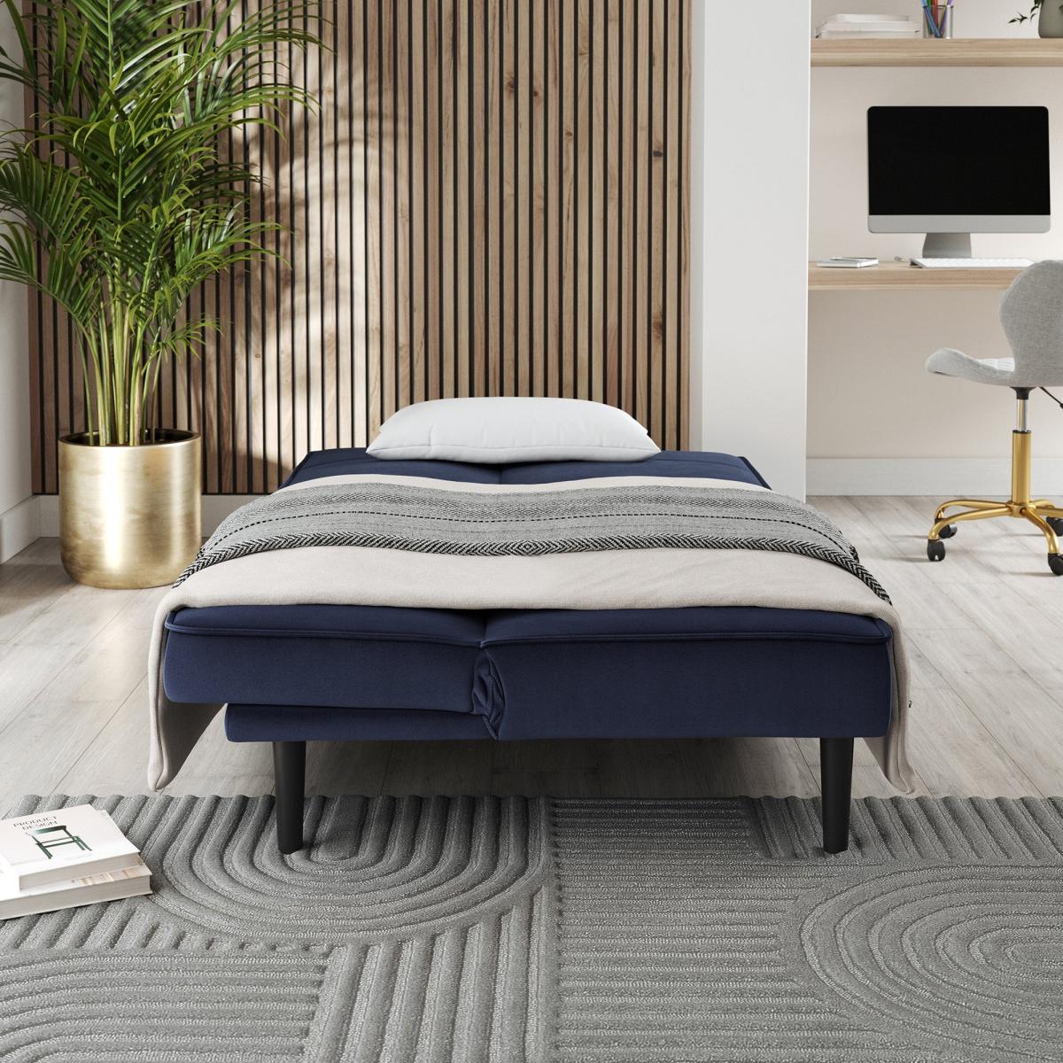Cole Velvet Clic Clac Sofa Bed Luxe Navy – image 2