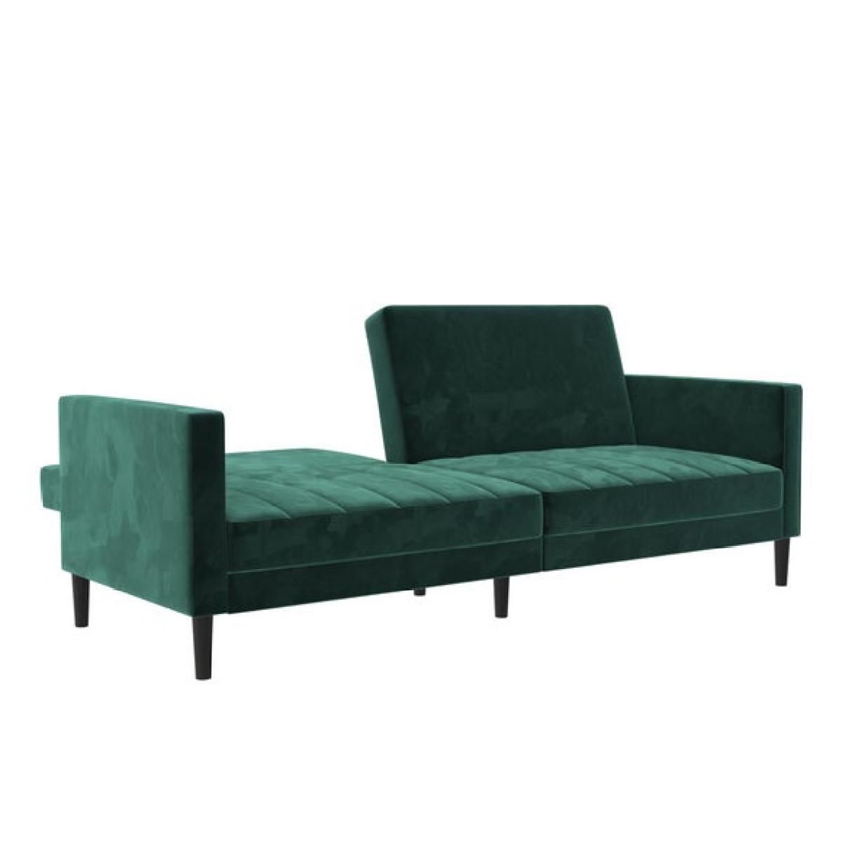 Return - Liam Velvet Clic Clac Green Double Sofa Bed – image 3