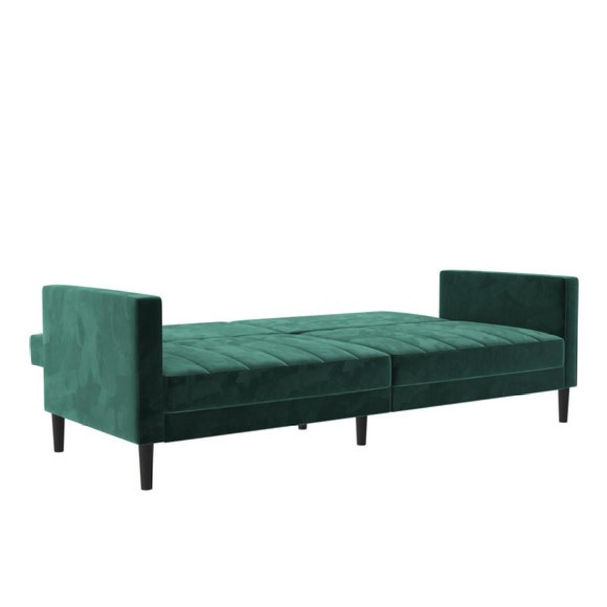 Return - Liam Velvet Clic Clac Green Double Sofa Bed – image 4