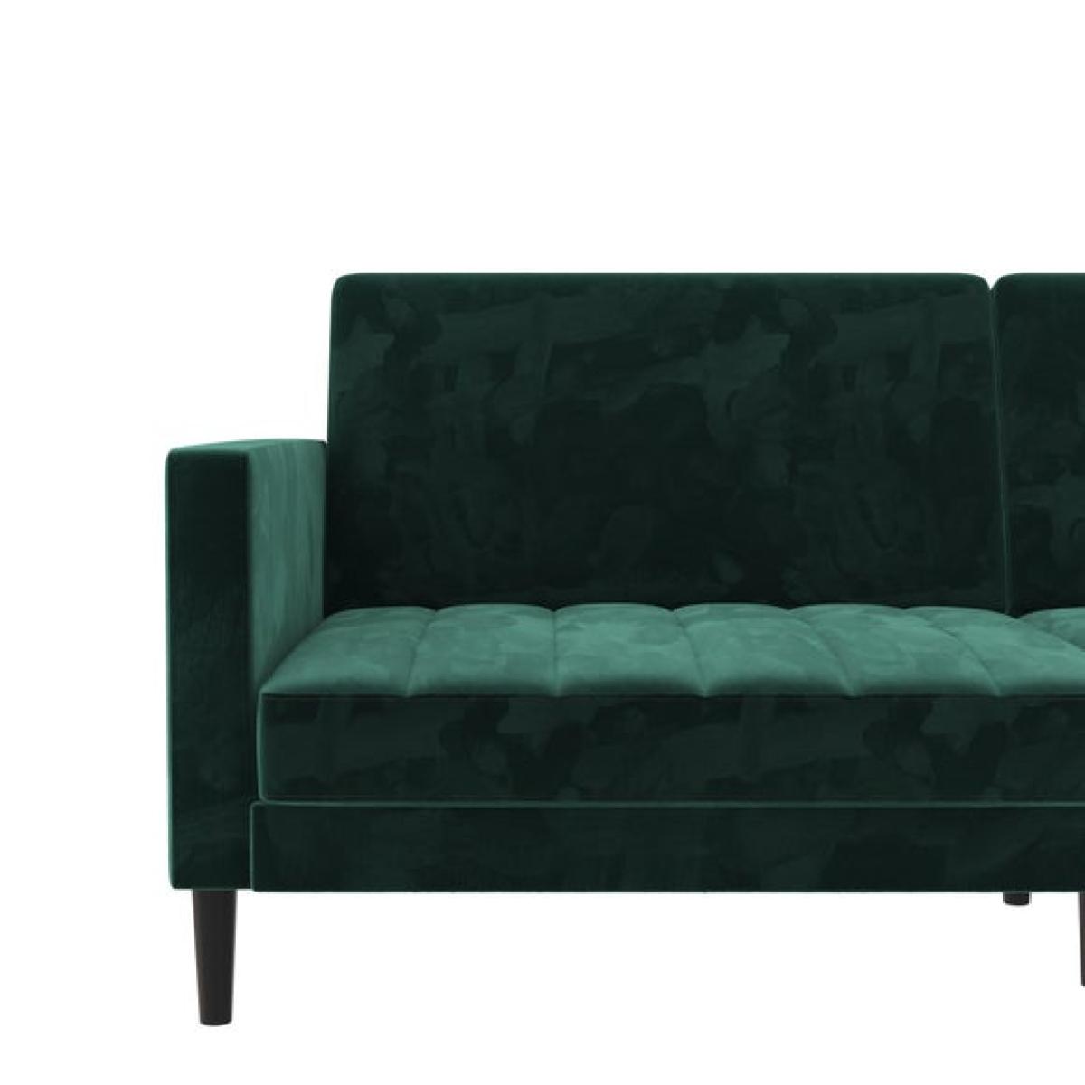Return - Liam Velvet Clic Clac Green Double Sofa Bed – image 5