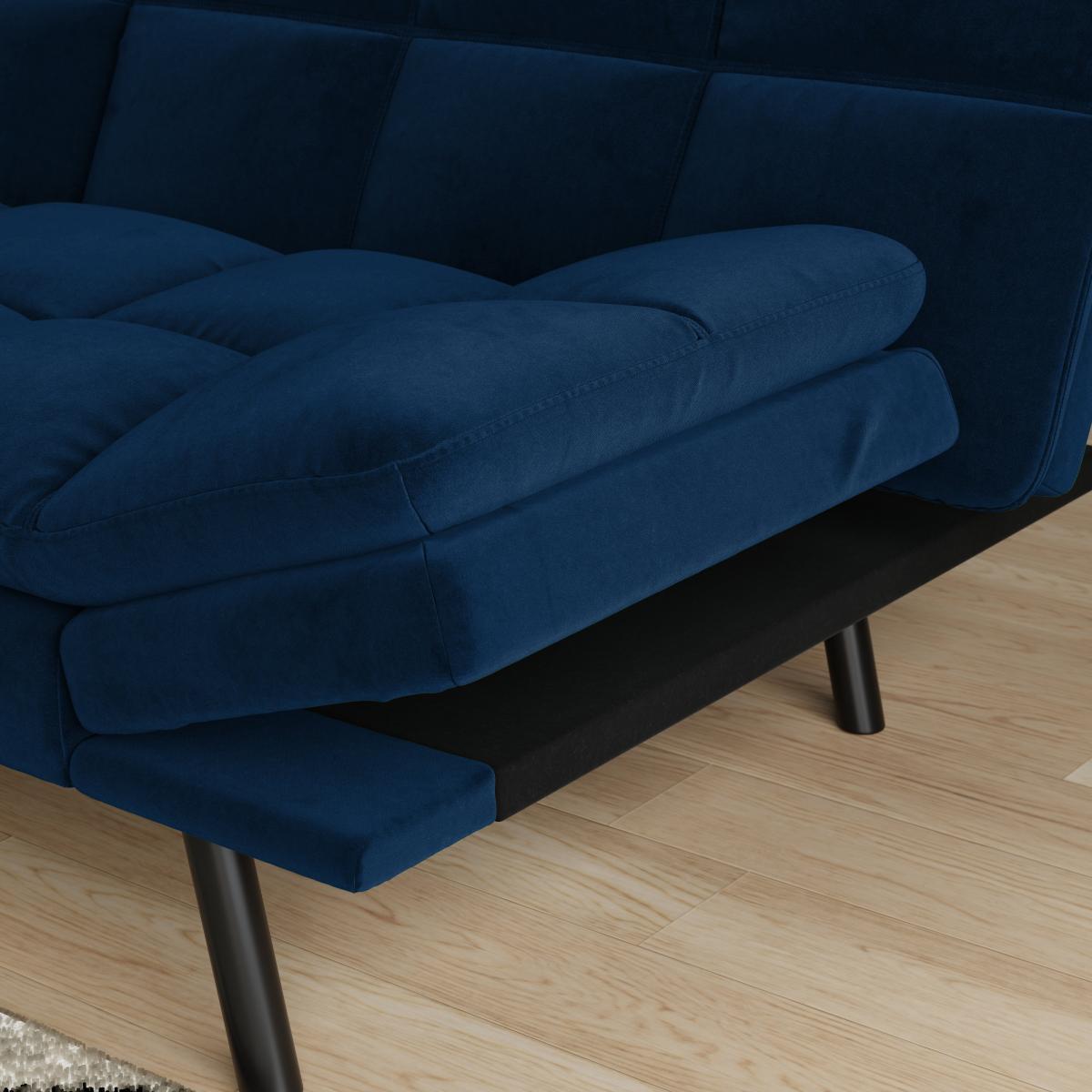 Luis Velvet Clic Clac Sofa Bed Navy – image 4