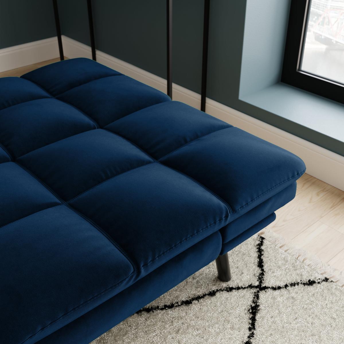 Luis Velvet Clic Clac Sofa Bed Navy – image 5