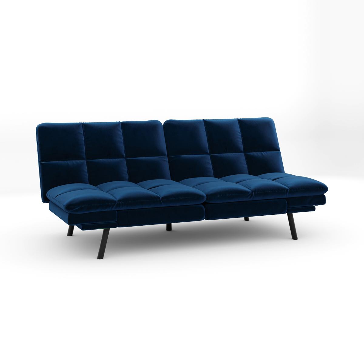 Luis Velvet Clic Clac Sofa Bed Navy – image 6