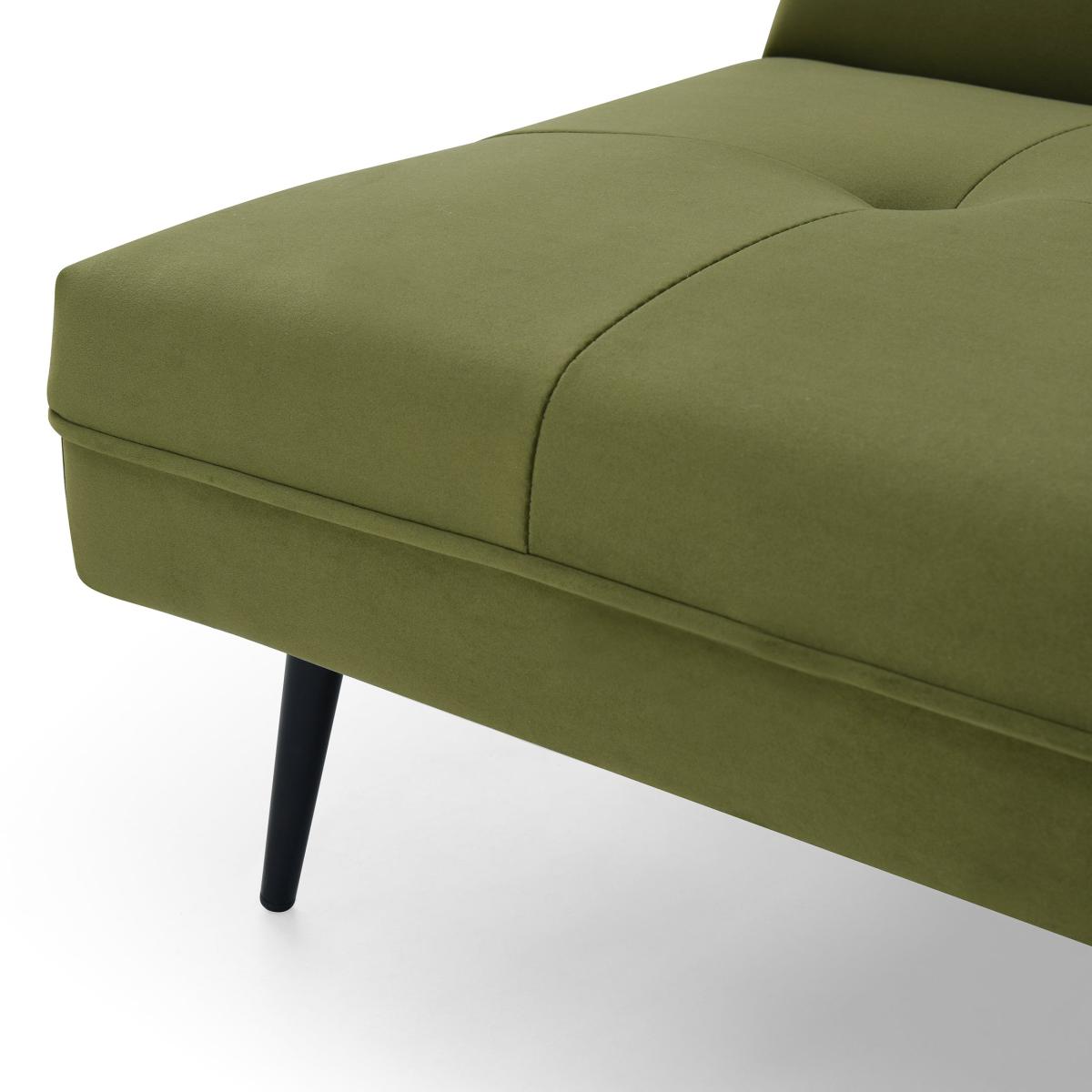 Logan Velvet Sofa Bed Green – image 7