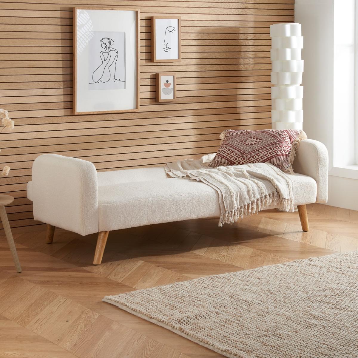 Return - Micah Ivory Sherpa Double Sofa Bed – image 2