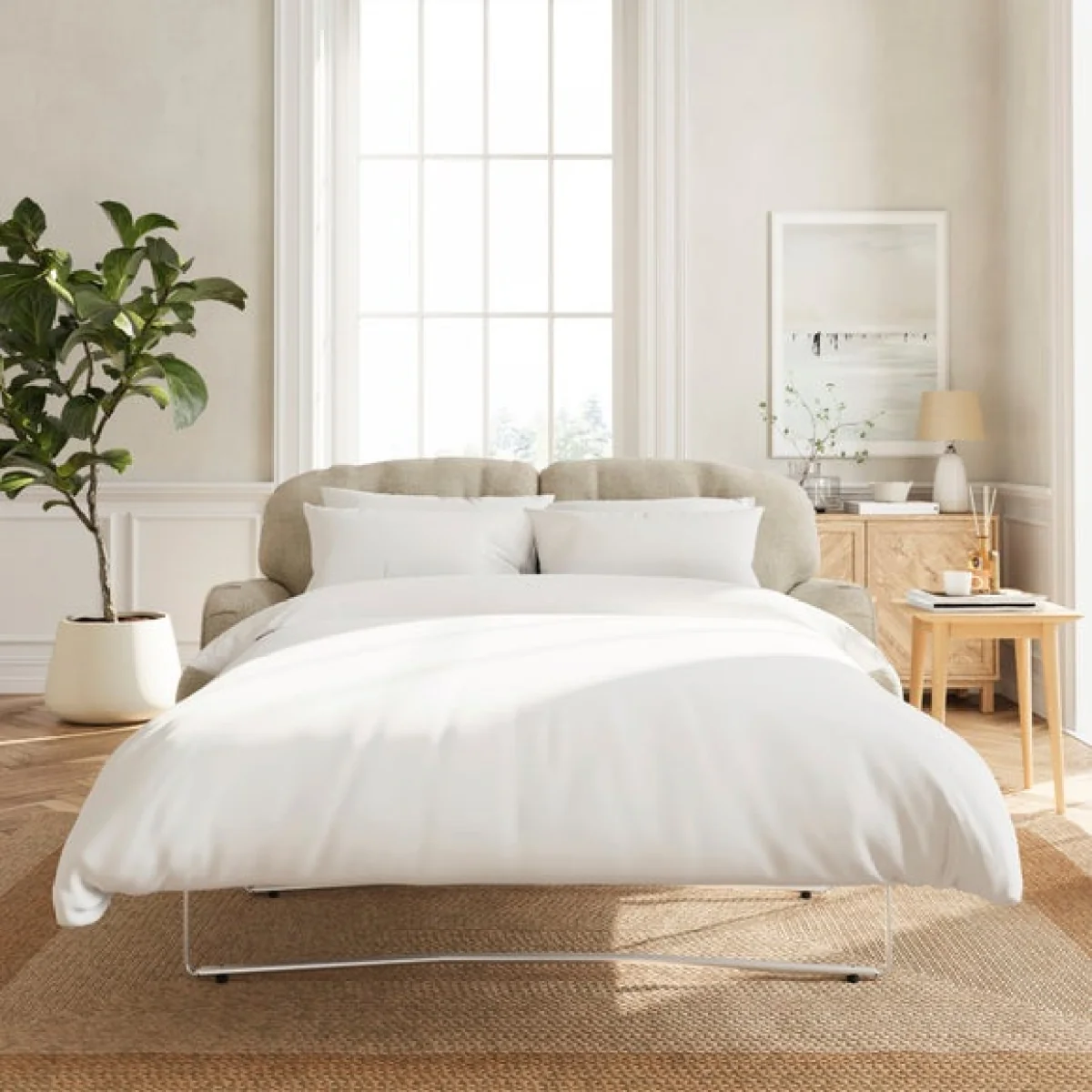 Martha Basket Weave 2 Seater Sofa Bed – image 2