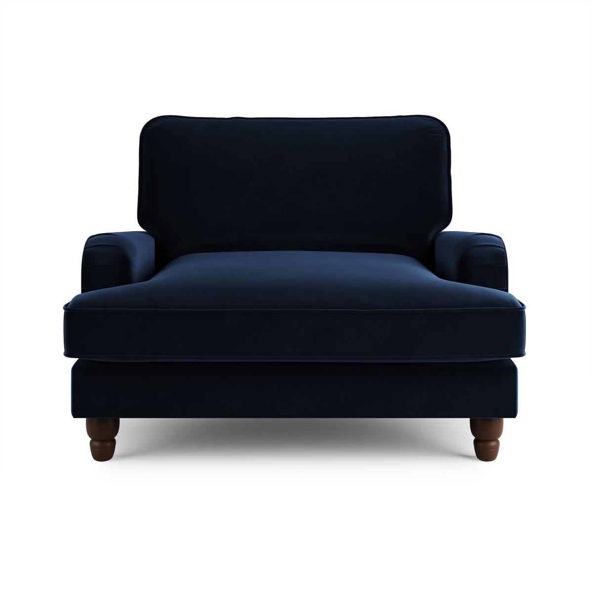 Beatrice Matte Velvet Snuggle Single Sofa Bed Luxe Navy – image 5