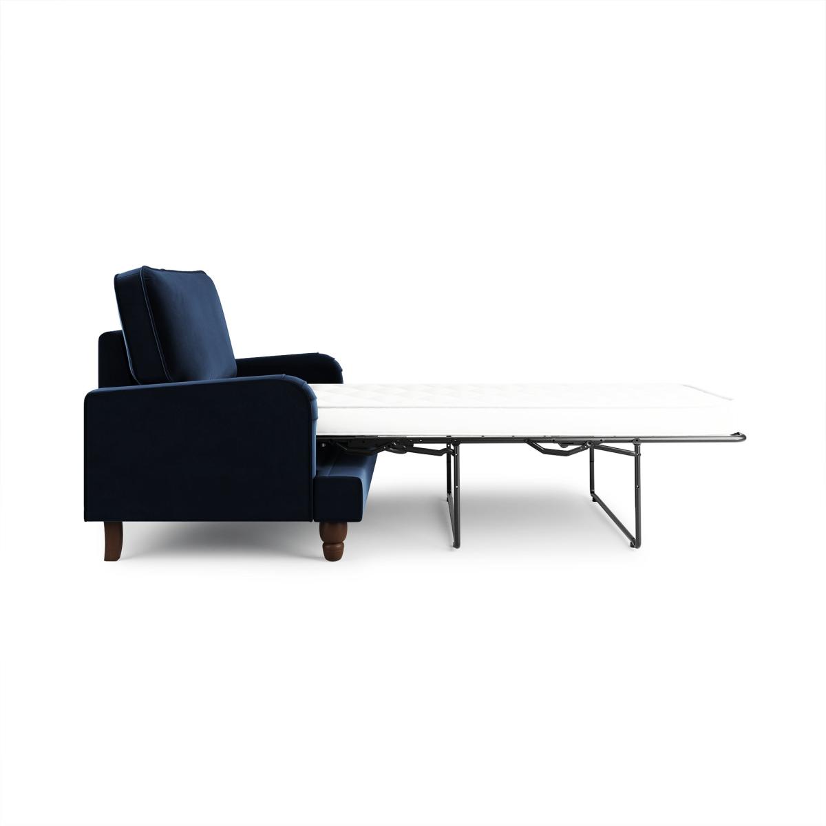 Beatrice Matte Velvet Snuggle Single Sofa Bed Luxe Navy – image 7