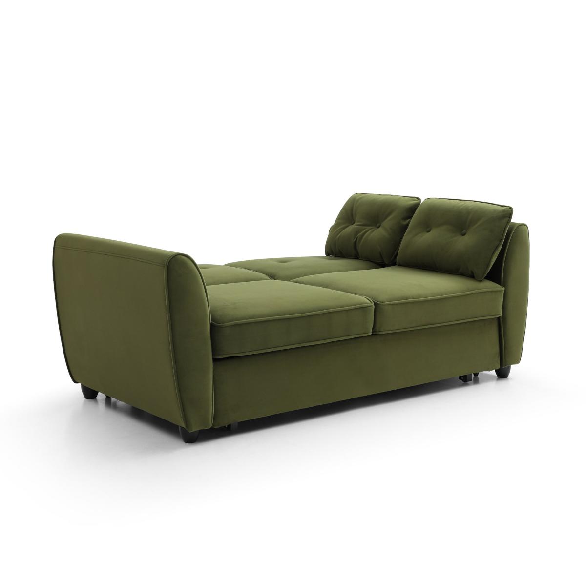Mila 2 Seater Pop Up Sofa Bed, Velvet Olive – image 6