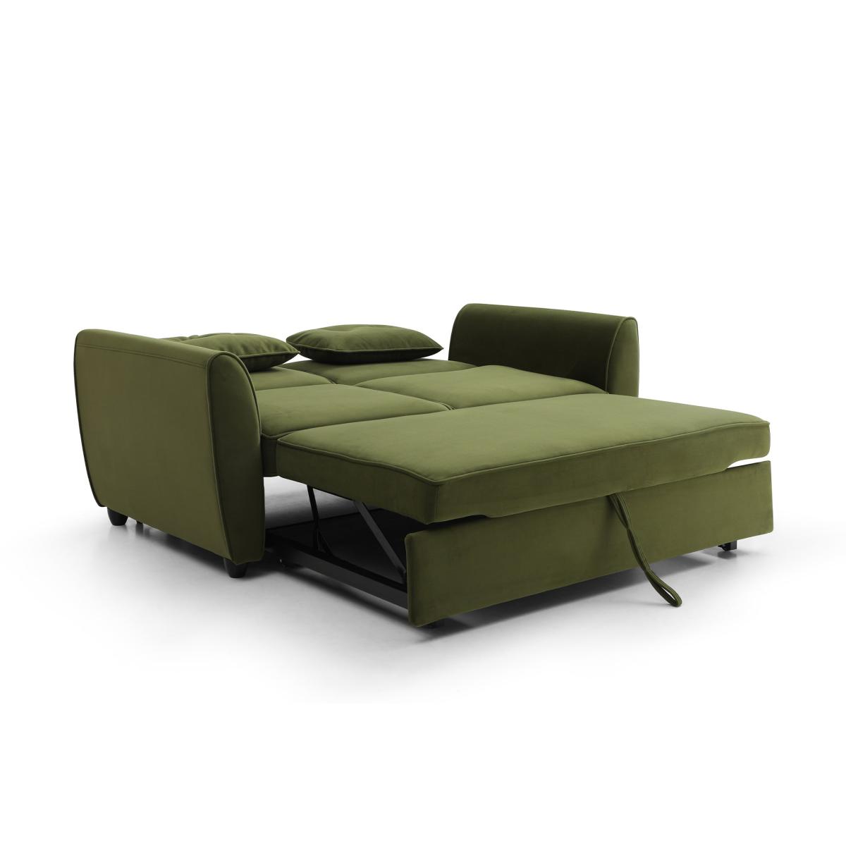 Mila 2 Seater Pop Up Sofa Bed, Velvet Olive – image 7