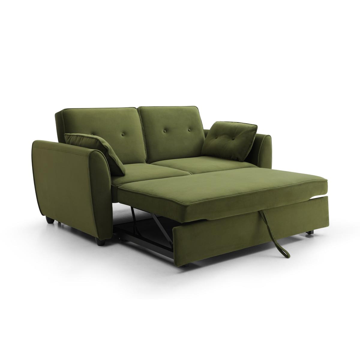 Mila 2 Seater Pop Up Sofa Bed, Velvet Olive – image 9