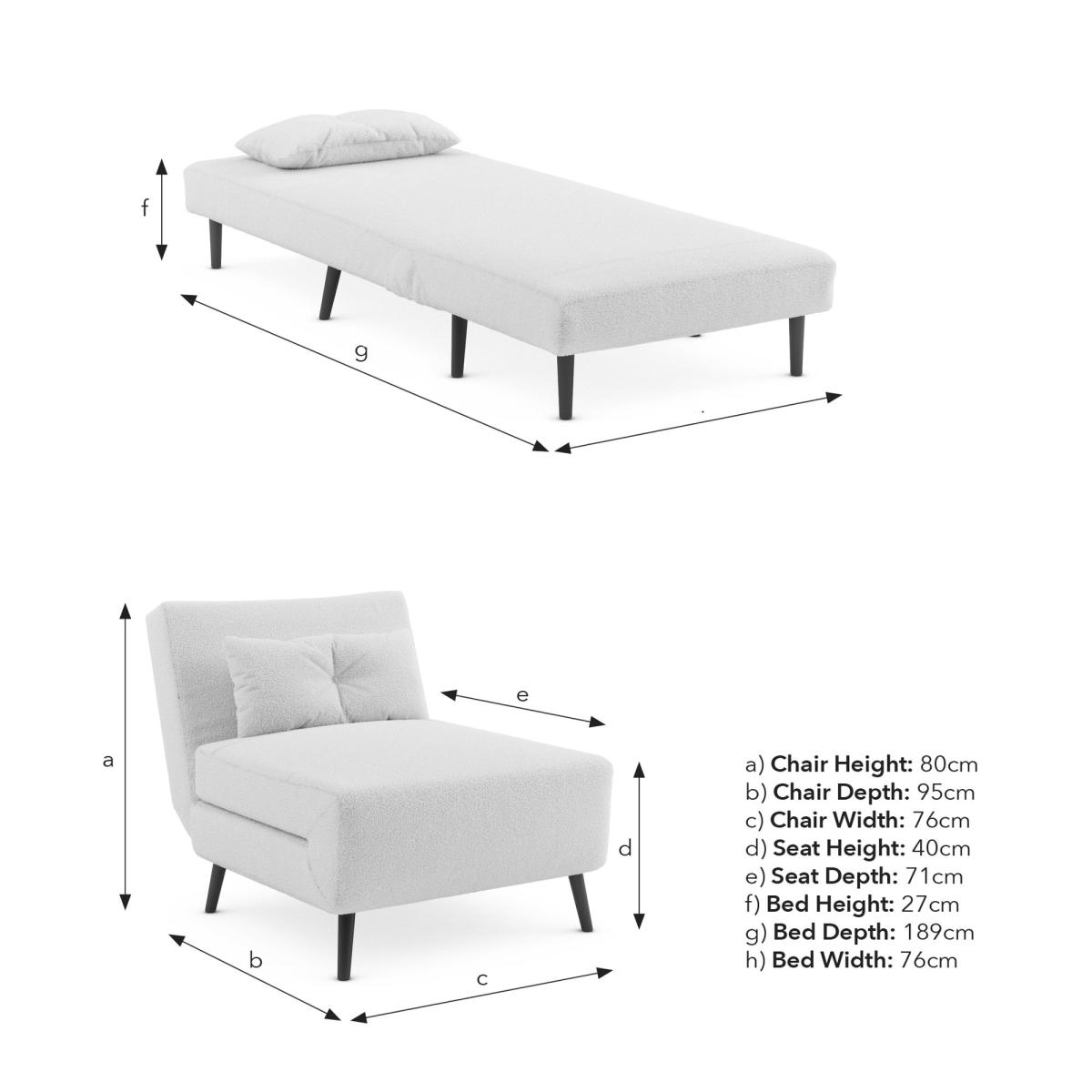 Phoebe Sherpa Chair Bed Ivory – image 10
