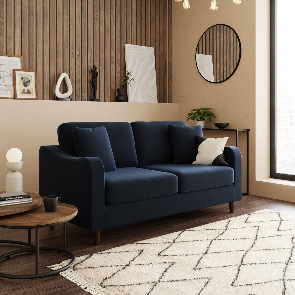 Ellison Velvet Sofa Bed Luxe Navy Navy Blue – image 2