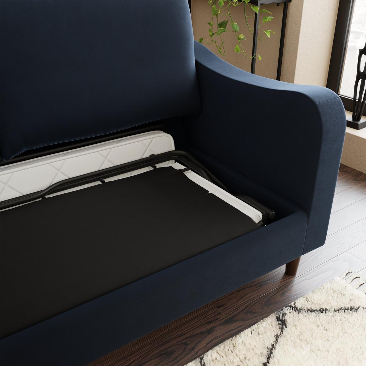 Ellison Velvet Sofa Bed Luxe Navy Navy Blue – image 3