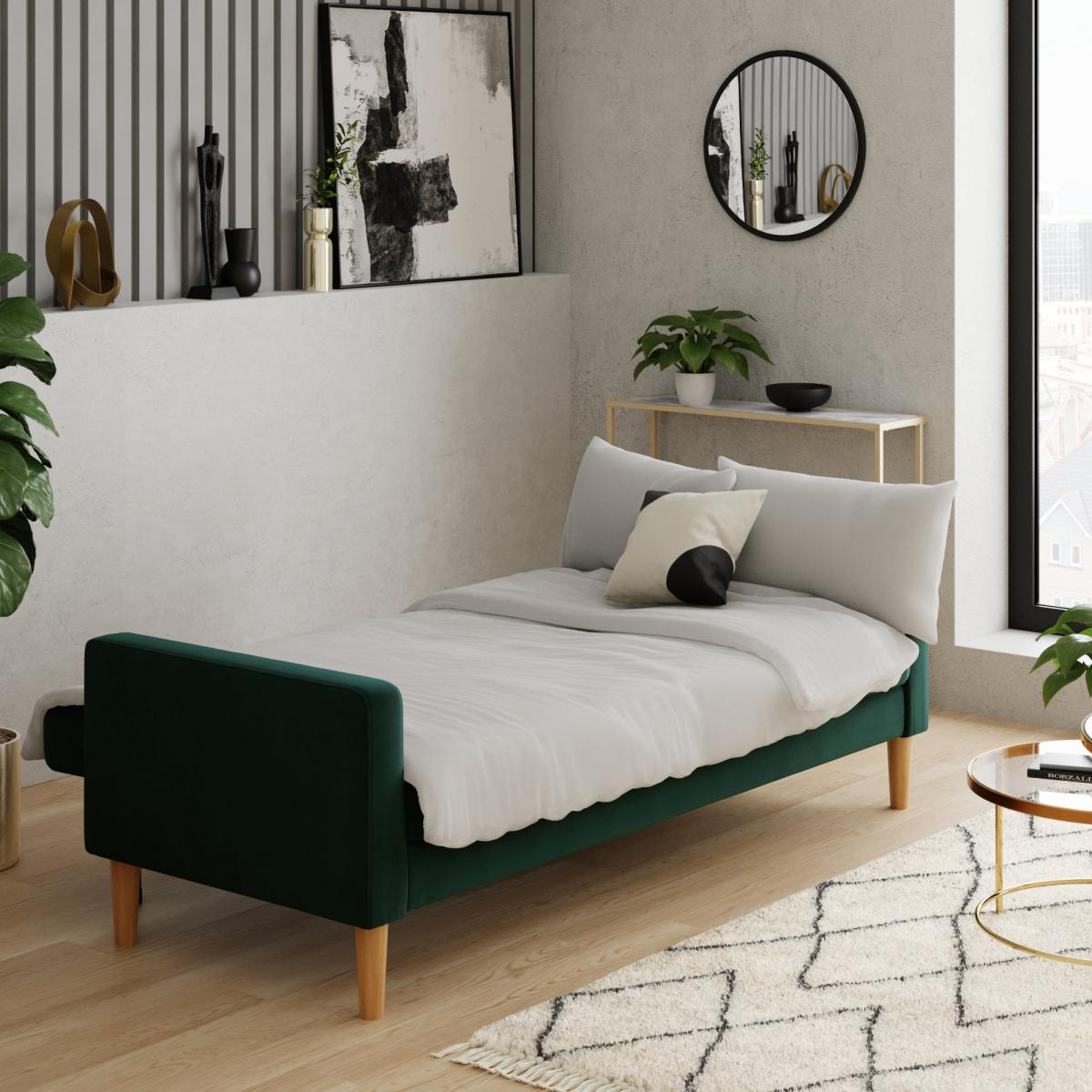 Jacob Velvet Sofabed Bottle Green Green – image 2