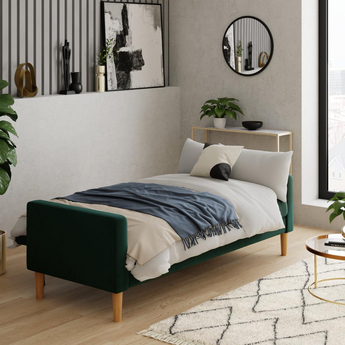 Jacob Velvet Sofabed Bottle Green Green – image 4