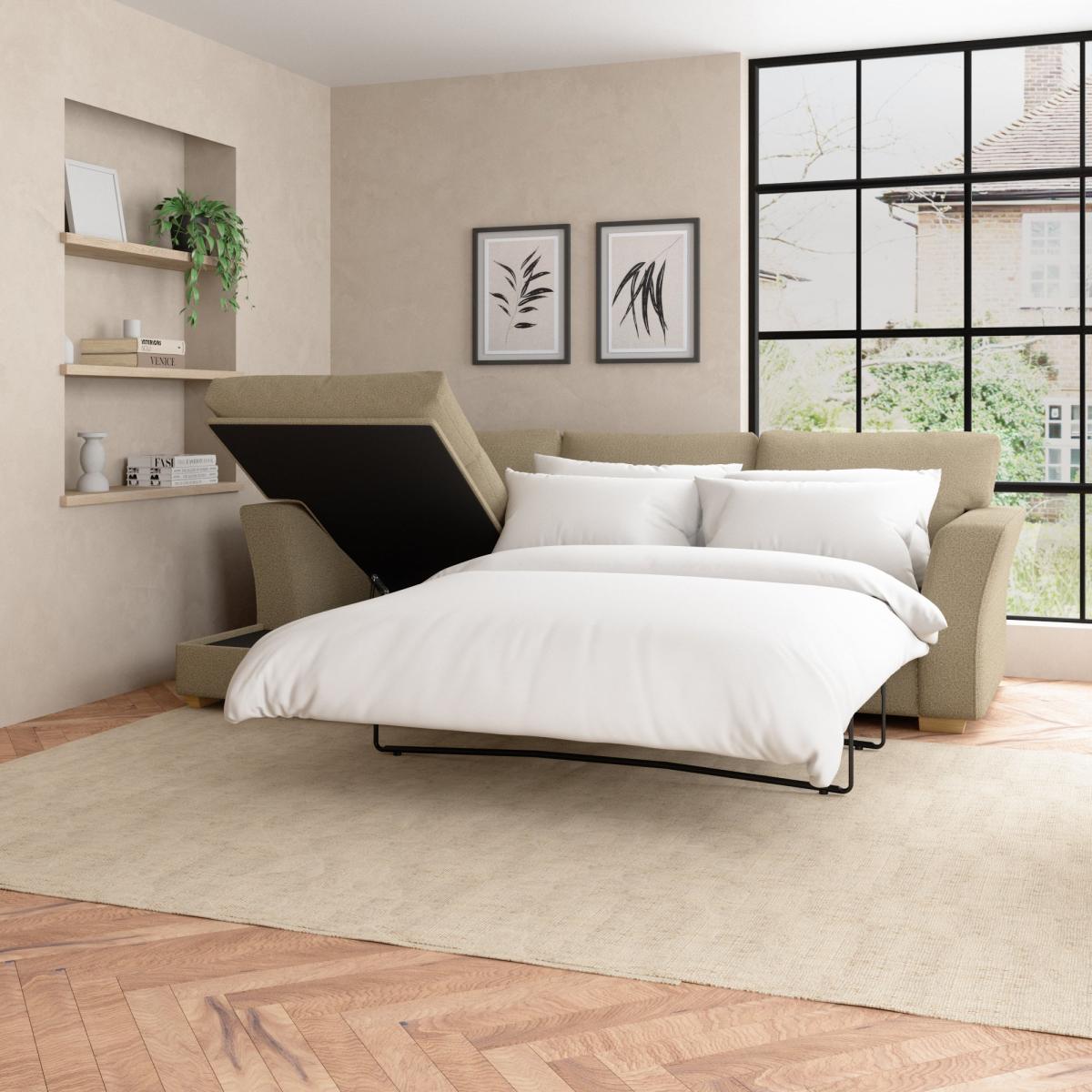 Blakeney Woolly Marl Corner Sofa Bed Cosy Marl Camel – image 2