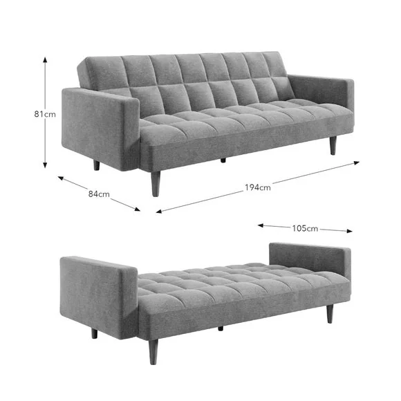 Waffle Chenille Clic Clac Sofa Bed – image 8