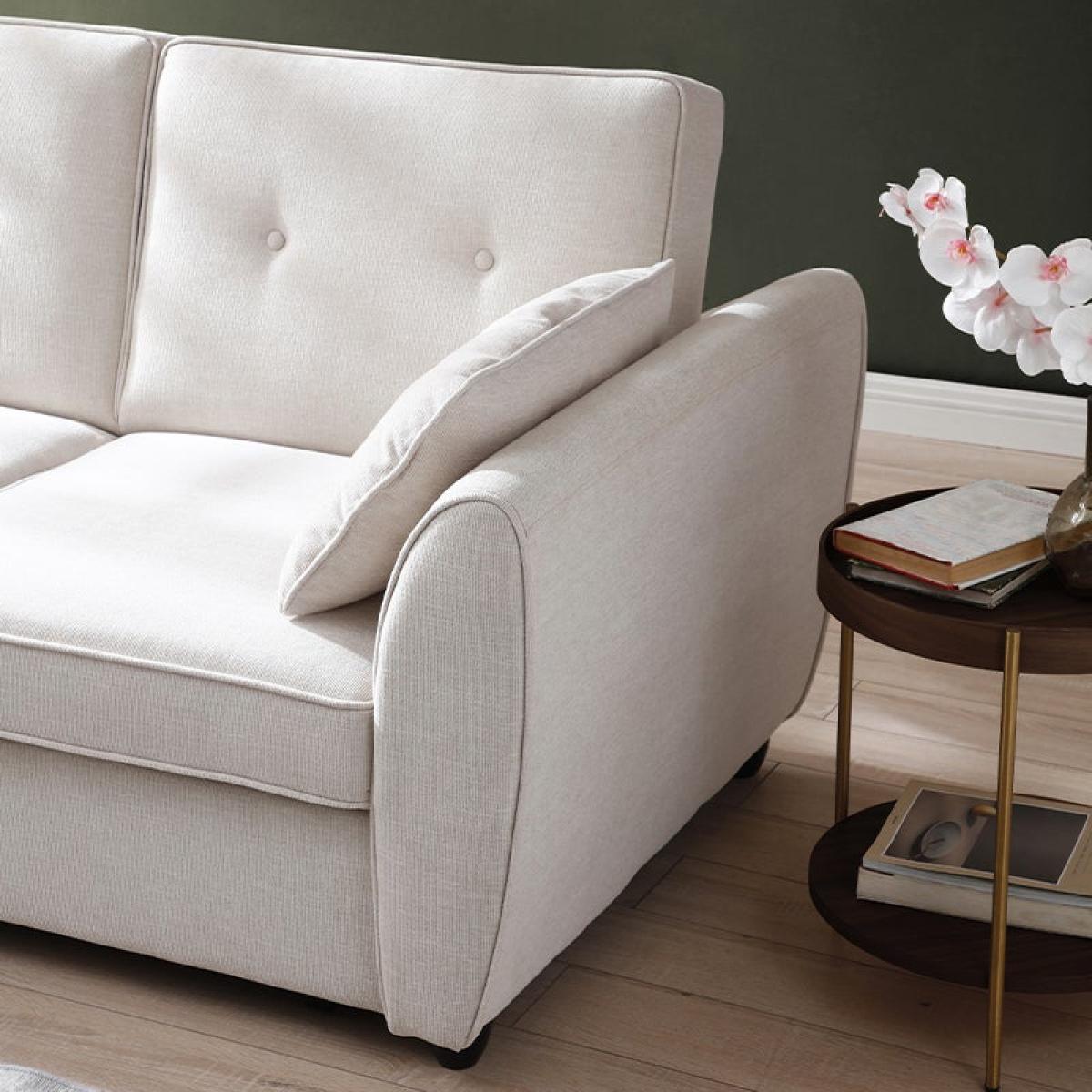 Mila 2 Seater Pop Up Sofa Bed, Textured Weave Natural – image 4