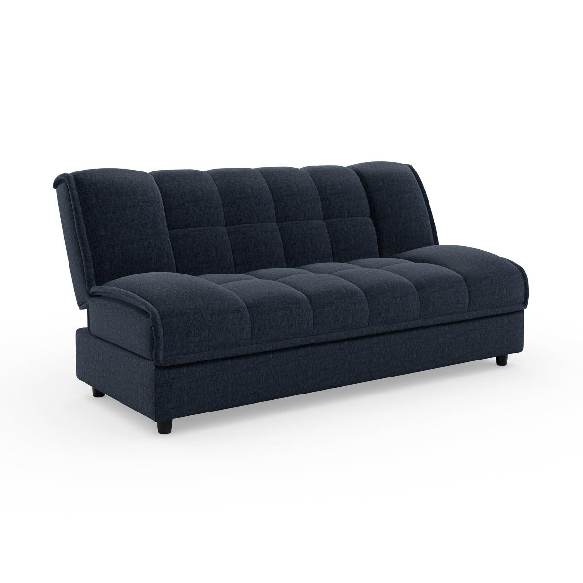 Return - Emery Squish Soft Chenille Clic Clac Storage Sofa Bed, Navy – image 5