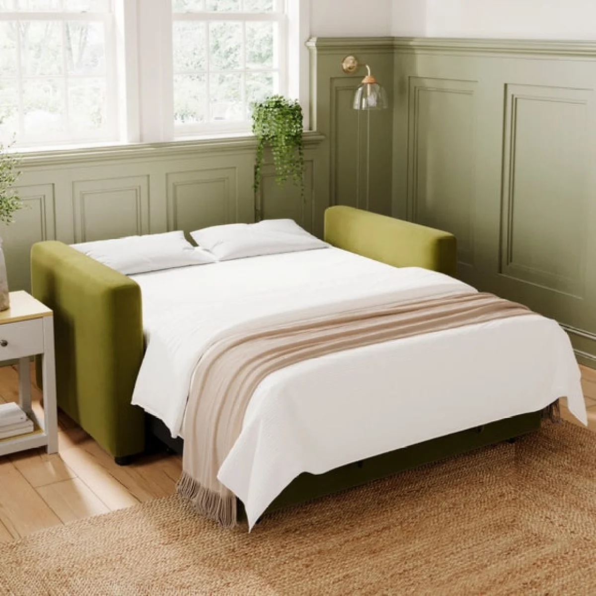 Barker Velvet 2 Seater Trundle Sofa Bed – image 2