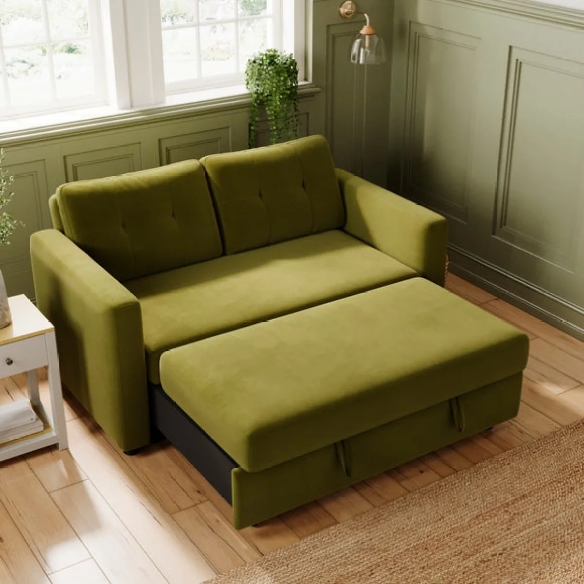 Barker Velvet 2 Seater Trundle Sofa Bed – image 8