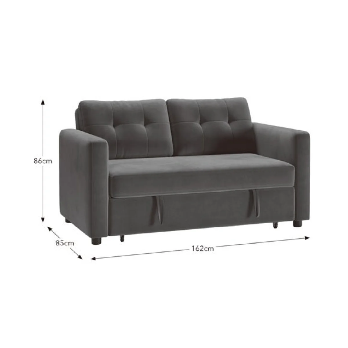 Barker Velvet 2 Seater Trundle Sofa Bed – image 9