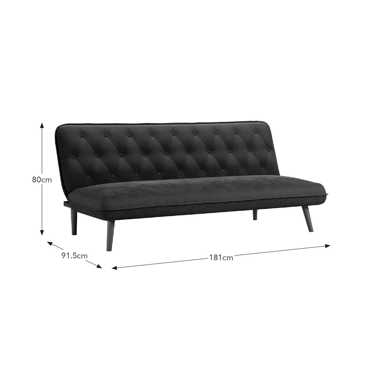 Rosie Buttoned Velvet Sofa Bed Olive – image 6