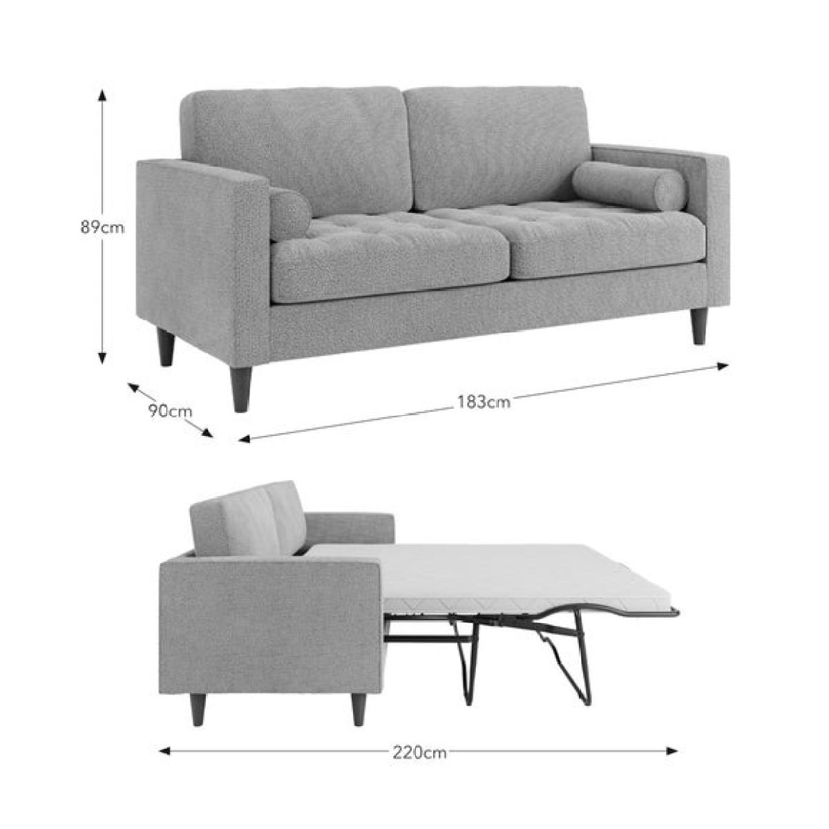 Zoe Casual Sit Multi Yarn Boucle 3 Seater Sofa Bed – image 10