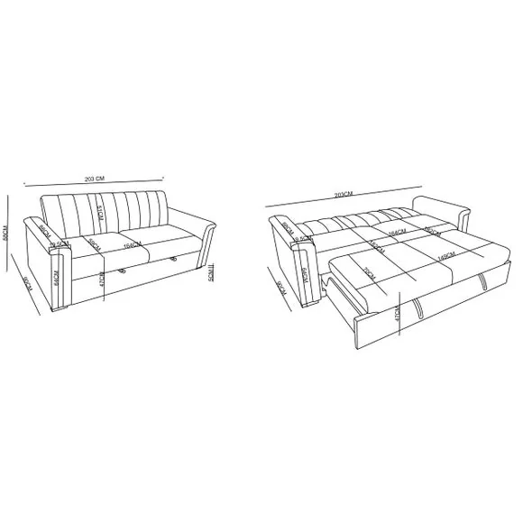 Charlotte Chenille 2 Seater Sofa Bed – image 9