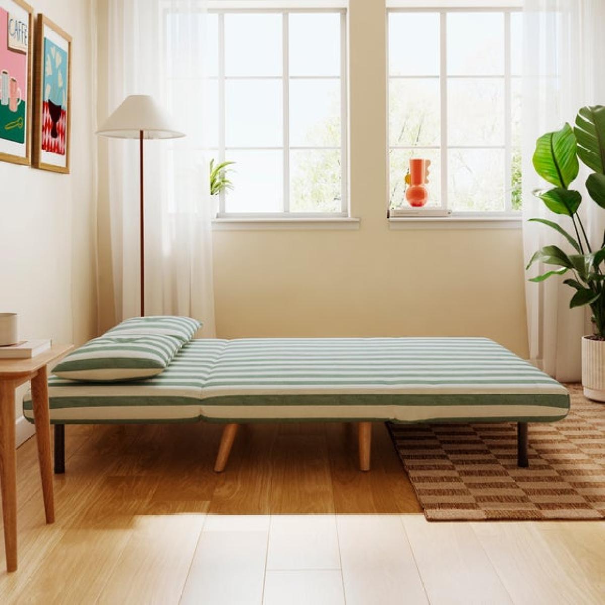Phoebe Woven Stripe Small Double Sofa Bed – image 3