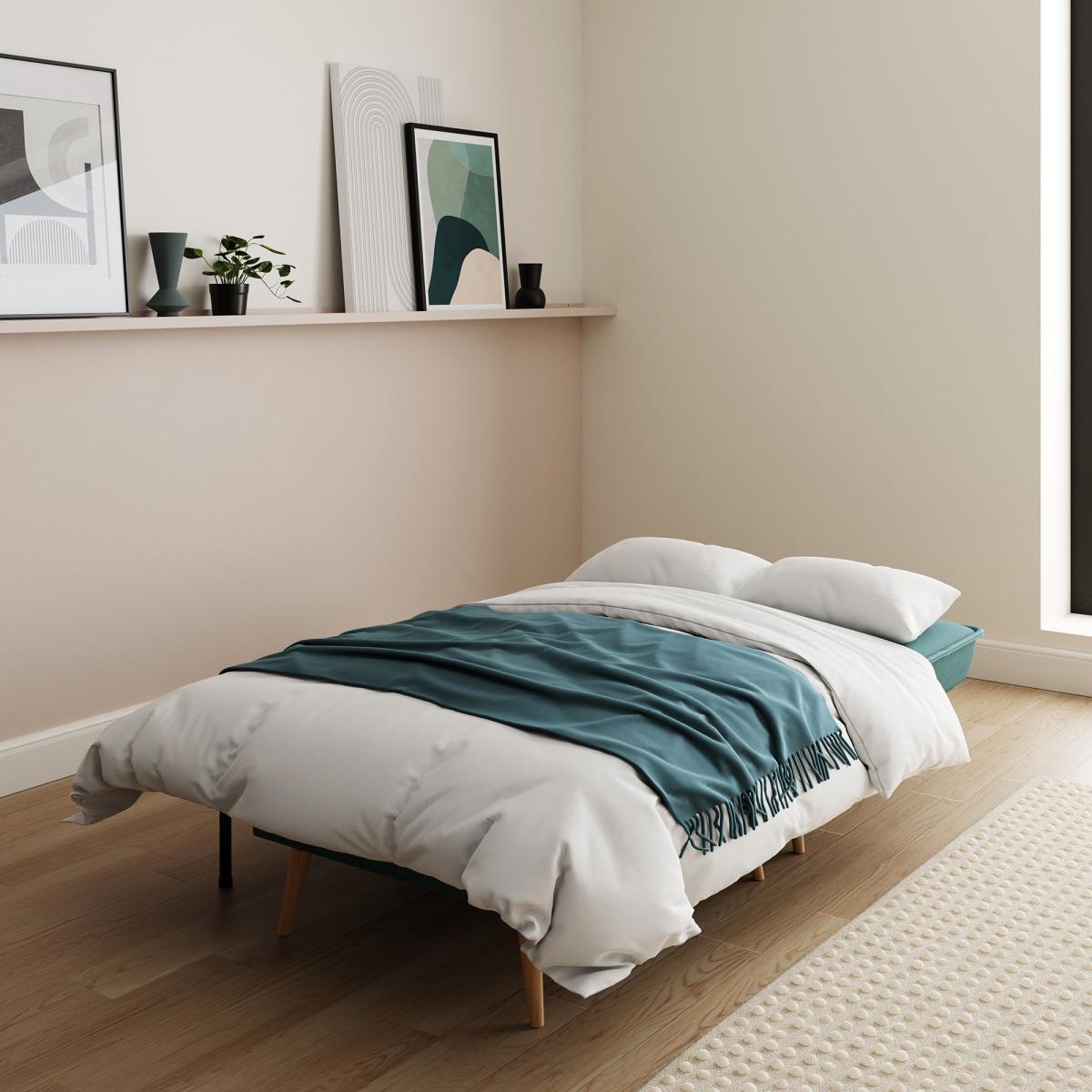 Frankie Split Flatweave Sofa Bed Teal (Green) – image 3