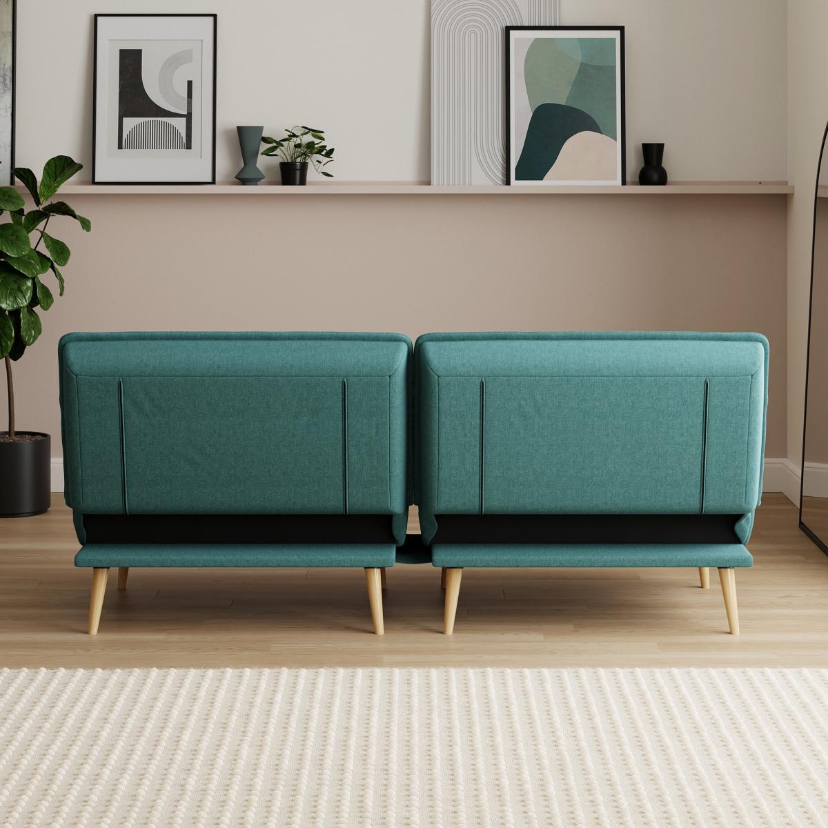 Frankie Split Flatweave Sofa Bed Teal (Green) – image 4