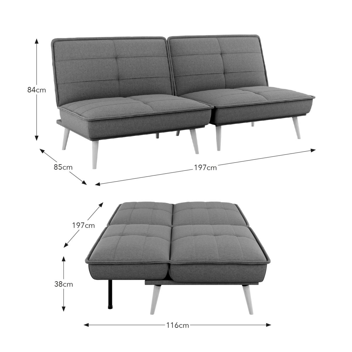 Frankie Split Flatweave Sofa Bed Teal (Green) – image 10