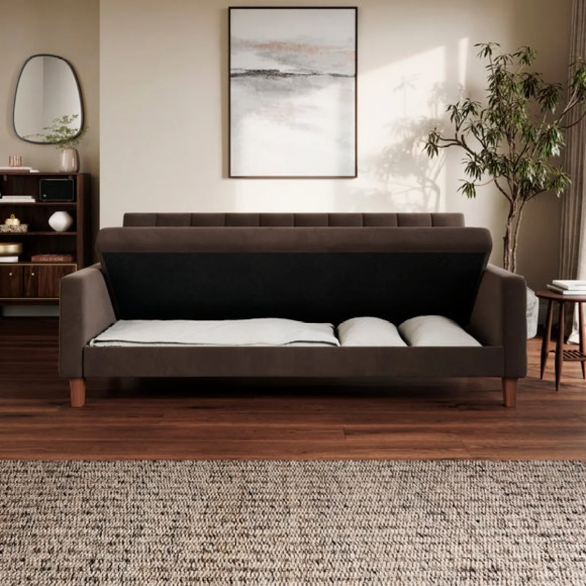 Harlow Velvet Storage Double Sofa Bed – image 3