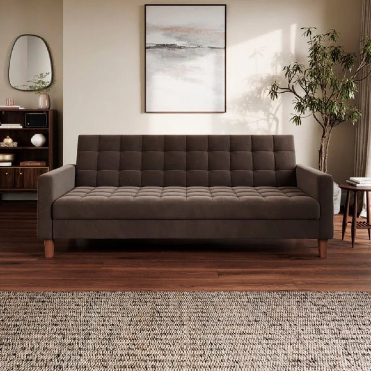 Harlow Velvet Storage Double Sofa Bed – image 1