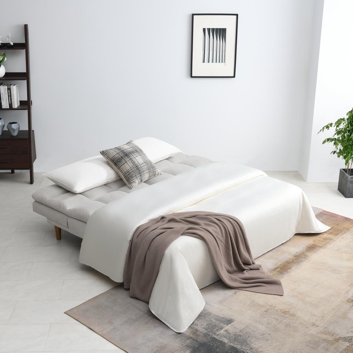 Cloud Fabric Sofa Bed Cream – image 2