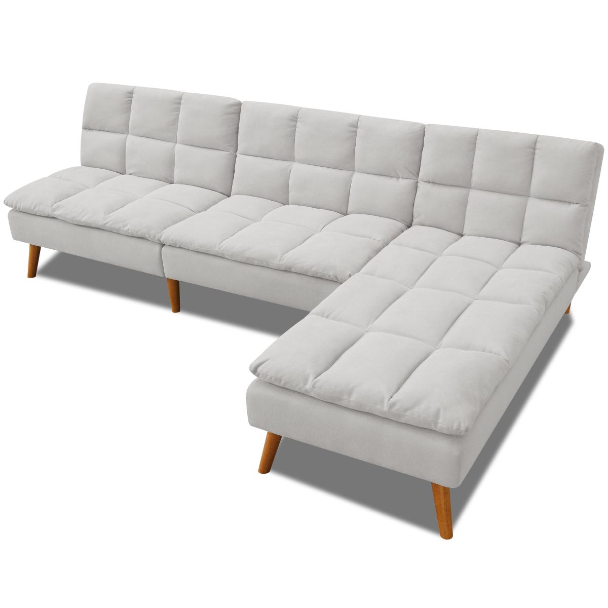 Cloud Fabric Sofa Bed Cream – image 4